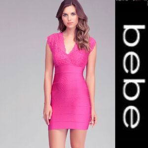 Bebe Bandage Lace Cocktail Dress